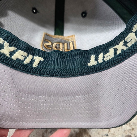 UPS Hat Flexfit L/XL Green Brown Embroidered Logo Baseball Cap - Picture 4 of 9